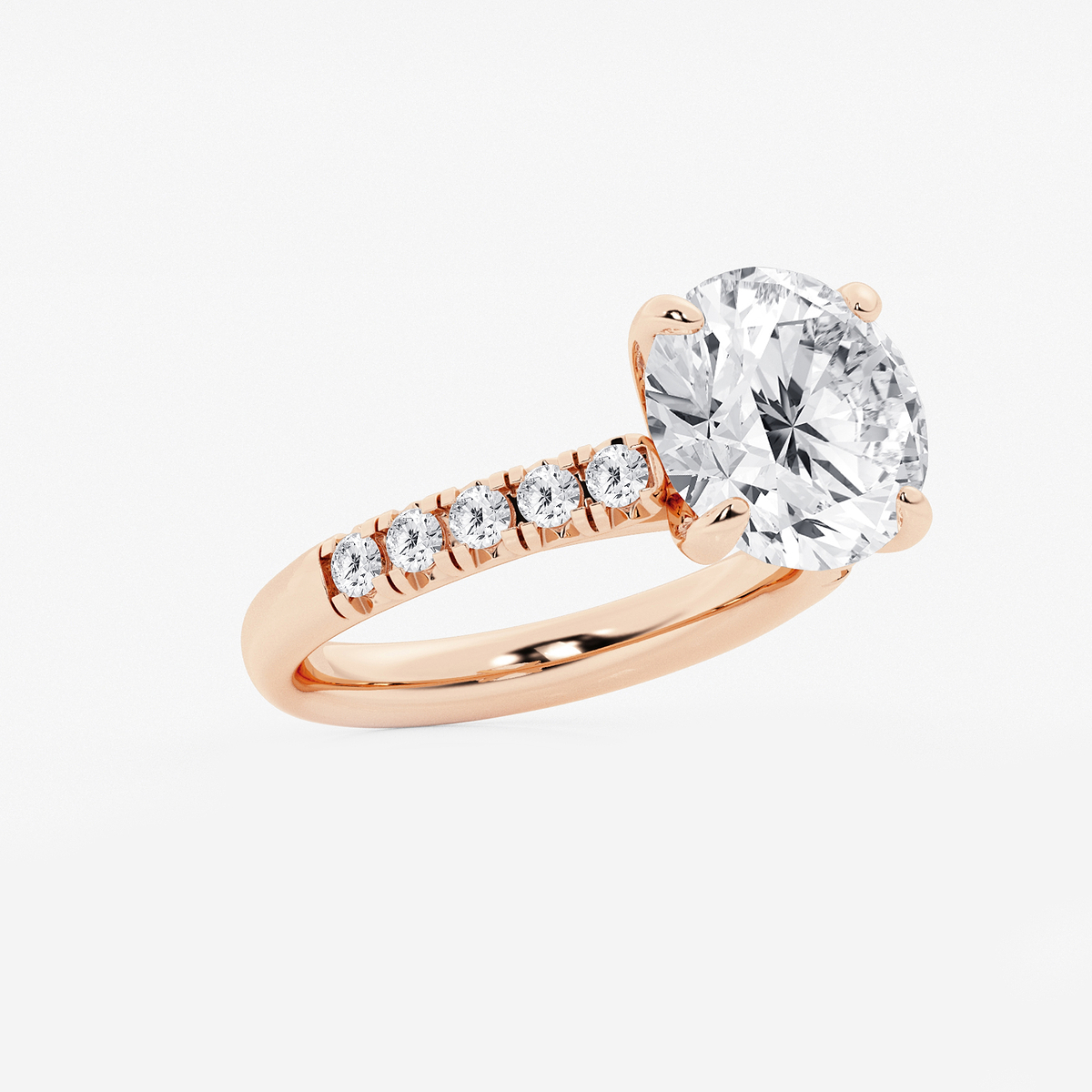 Additional Image 1 for  5 2/5 ctw Round Lab Grown Diamond French Pave Engagement Ring
