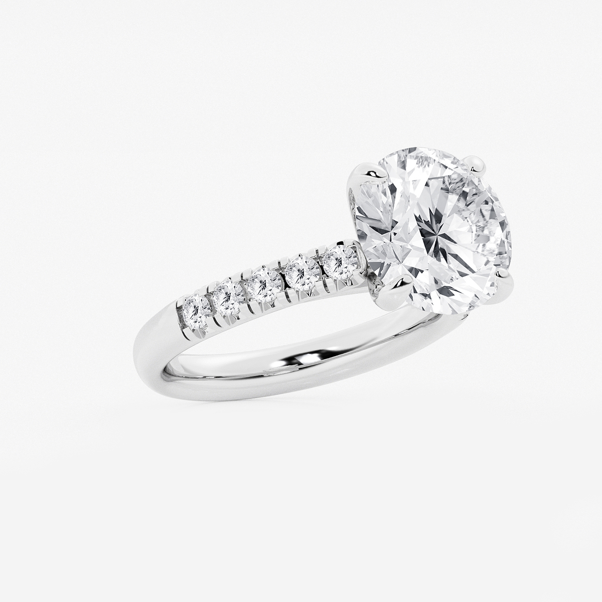 Additional Image 1 for  5 2/5 ctw Round Lab Grown Diamond French Pave Engagement Ring