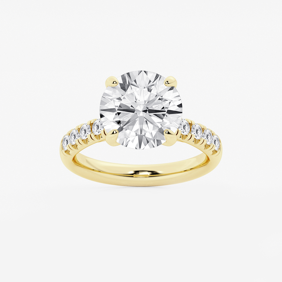 5 2/5 ctw Round Lab Grown Diamond French Pave Engagement Ring