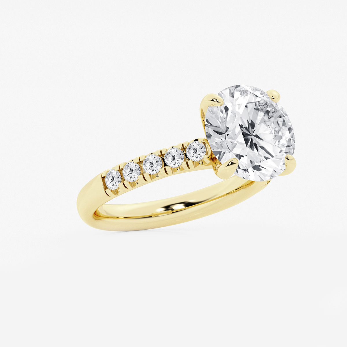 Additional Image 1 for  5 2/5 ctw Round Lab Grown Diamond French Pave Engagement Ring