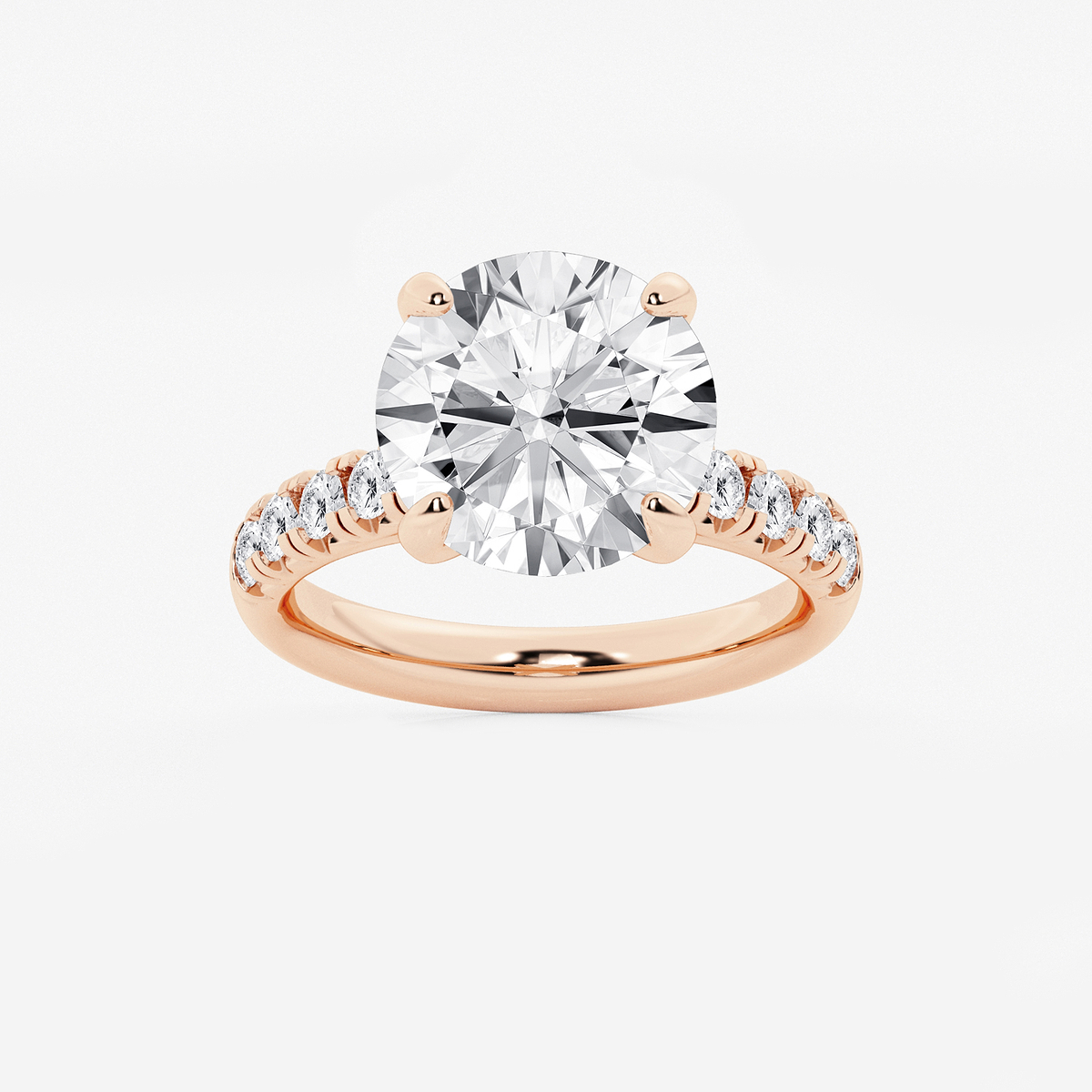 6 1/2 ctw Round Lab Grown Diamond French Pave Engagement Ring