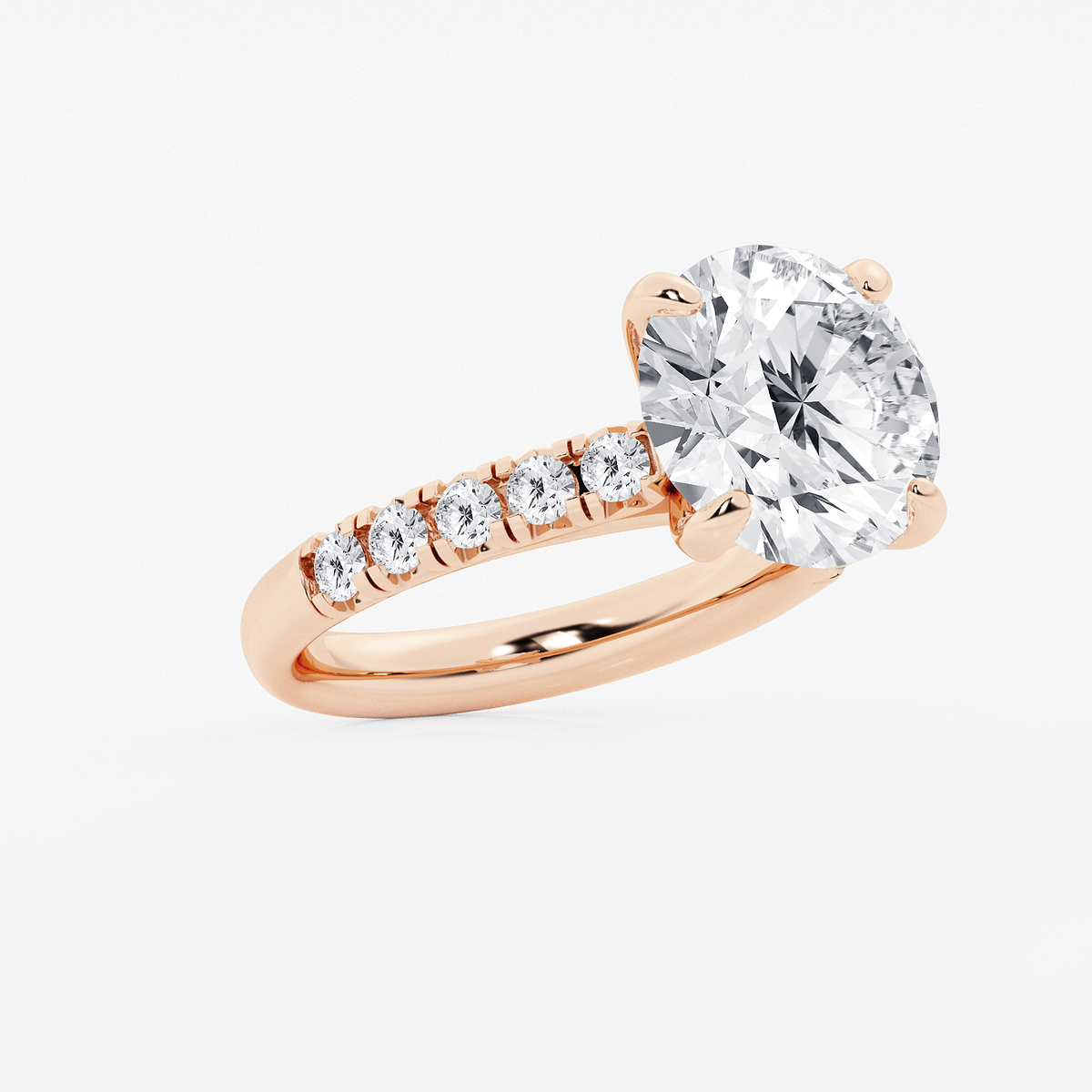 Additional Image 1 for  6 1/2 ctw Round Lab Grown Diamond French Pave Engagement Ring
