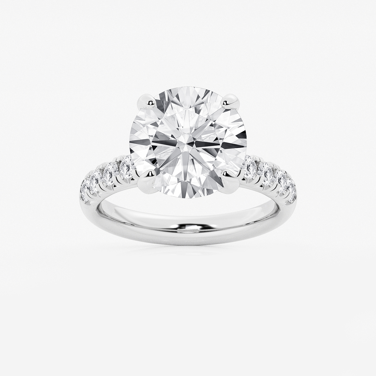 6 1/2 ctw Round Lab Grown Diamond French Pave Engagement Ring