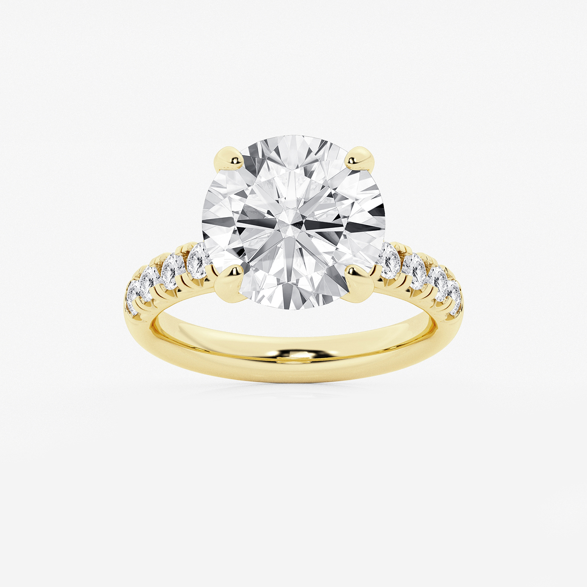 6 1/2 ctw Round Lab Grown Diamond French Pave Engagement Ring