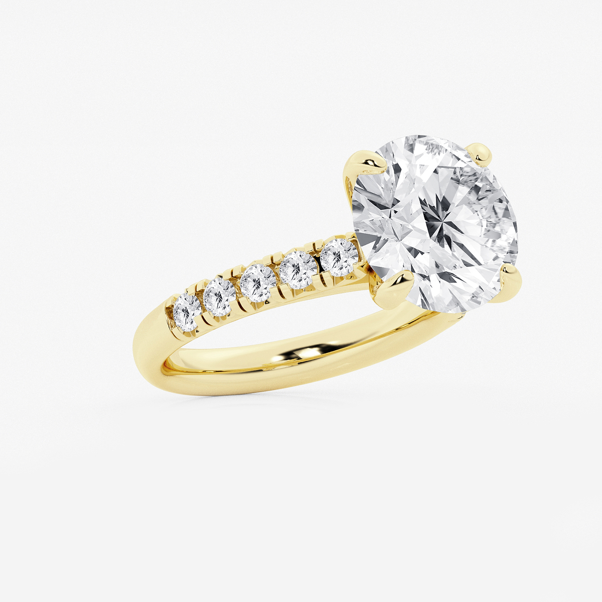 Additional Image 1 for  6 1/2 ctw Round Lab Grown Diamond French Pave Engagement Ring