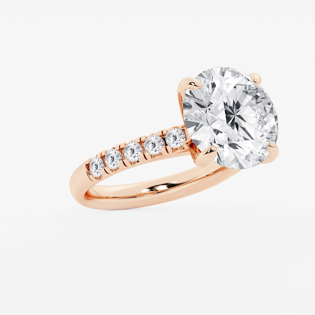 Additional Image 1 for  8 1/2 ctw Round Lab Grown Diamond French Pave Engagement Ring