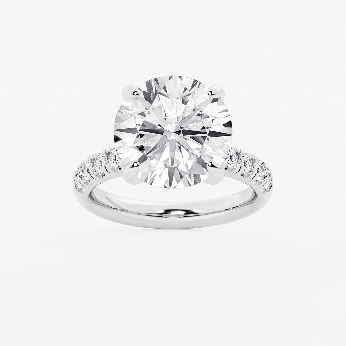 8 1/2 ctw Round Lab Grown Diamond French Pave Engagement Ring