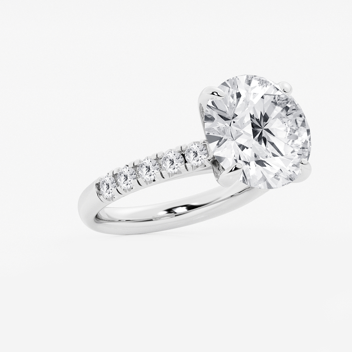 Additional Image 1 for  8 1/2 ctw Round Lab Grown Diamond French Pave Engagement Ring