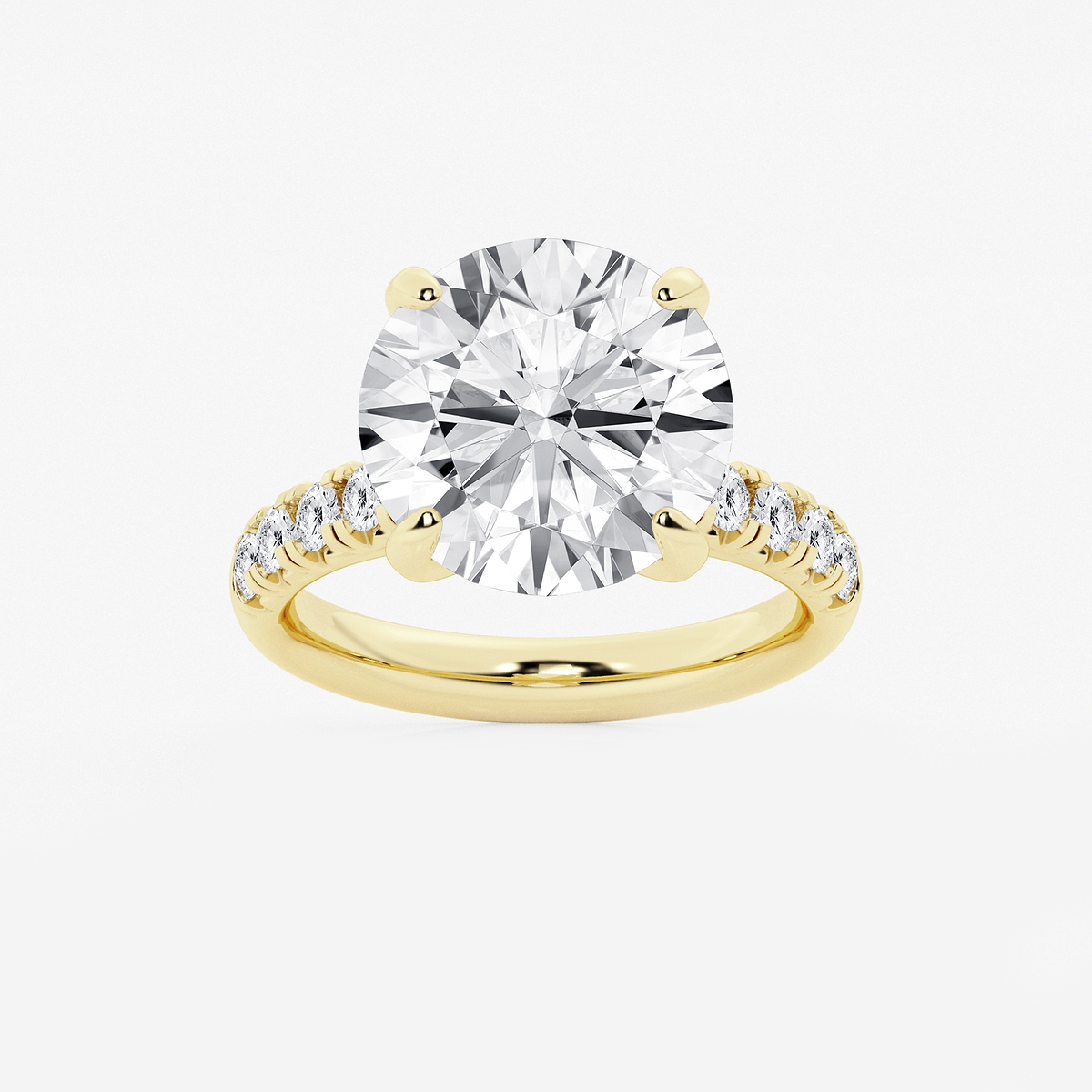 8 1/2 ctw Round Lab Grown Diamond French Pave Engagement Ring