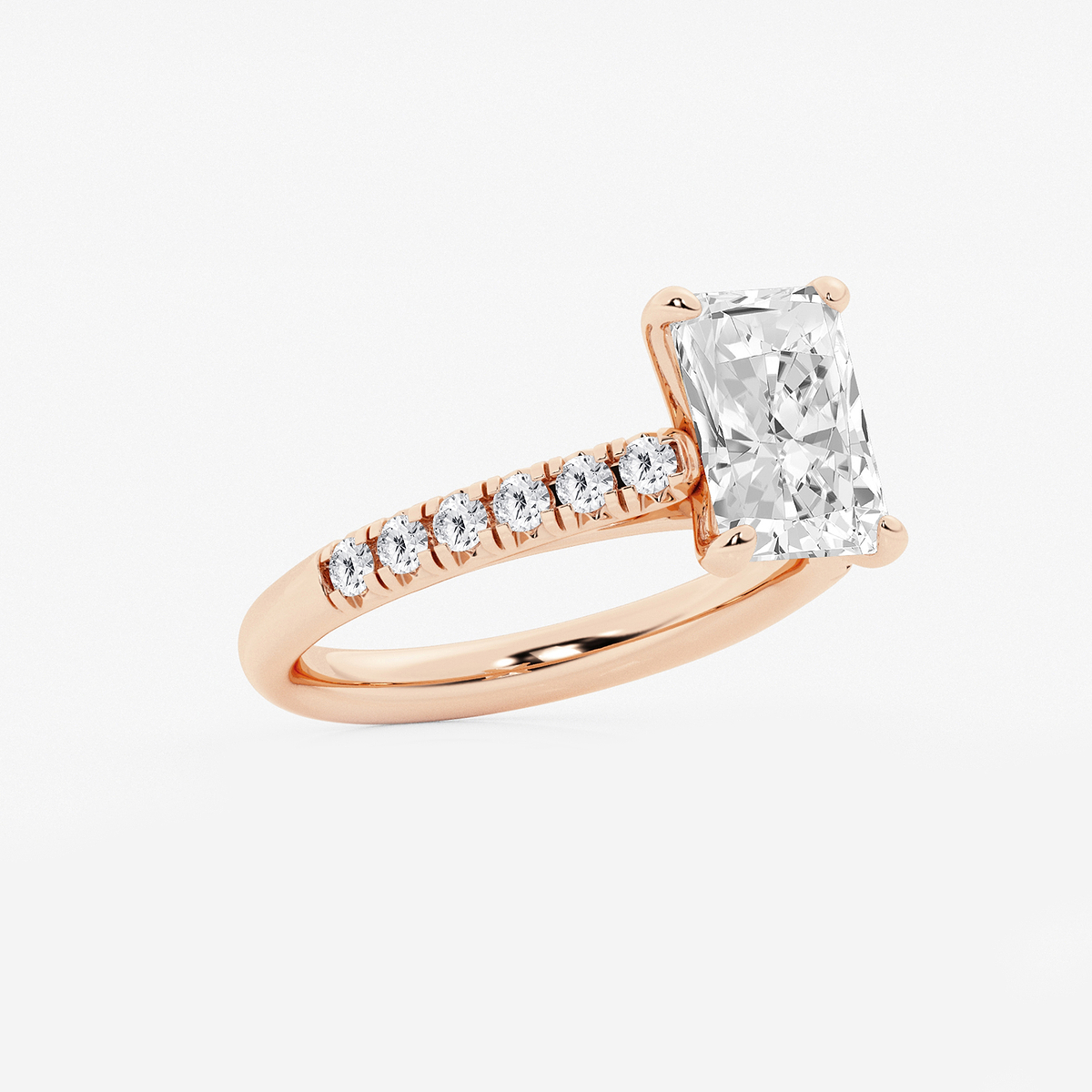 Additional Image 1 for  2 7/8 ctw Radiant Lab Grown Diamond French Pave Engagement Ring