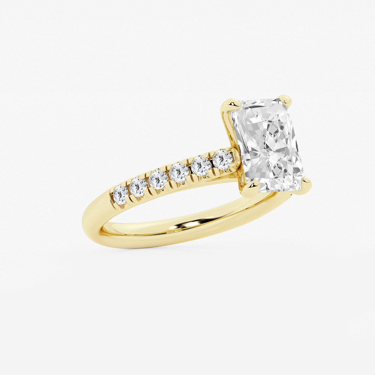 Additional Image 1 for  2 7/8 ctw Radiant Lab Grown Diamond French Pave Engagement Ring