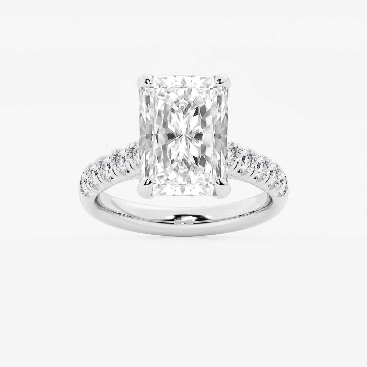 6 1/2 ctw Radiant Lab Grown Diamond French Pave Engagement Ring