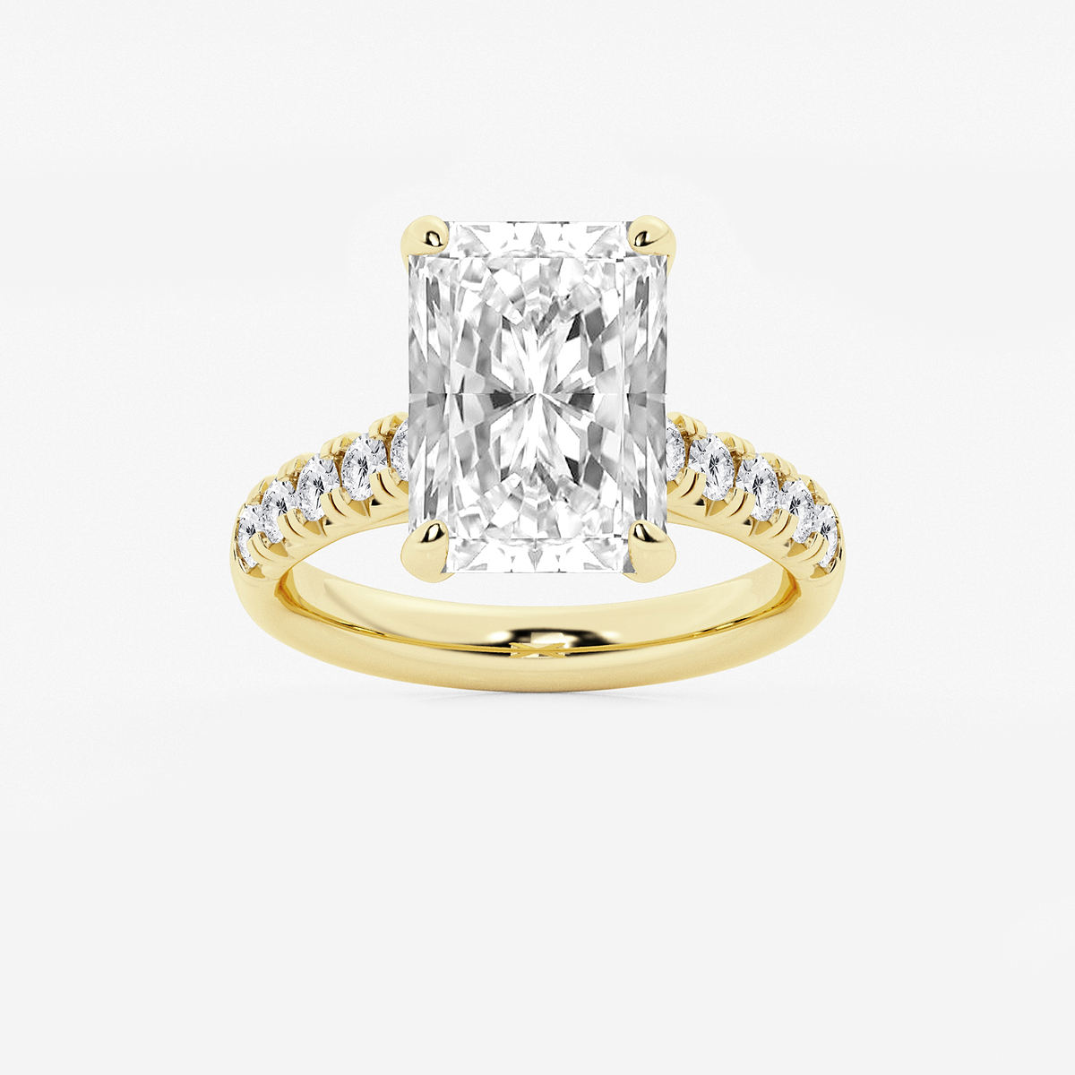 6 1/2 ctw Radiant Lab Grown Diamond French Pave Engagement Ring