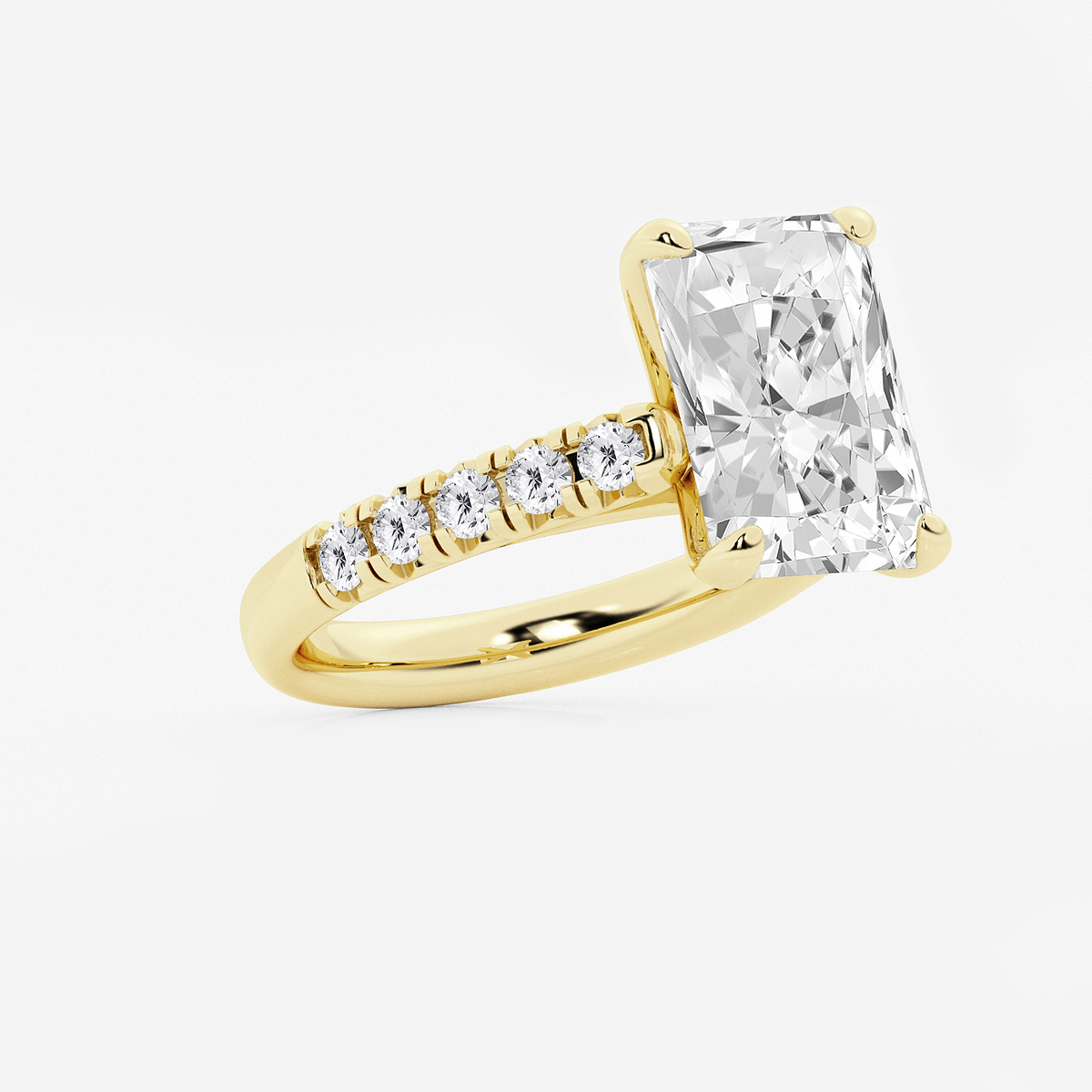 Additional Image 1 for  6 1/2 ctw Radiant Lab Grown Diamond French Pave Engagement Ring