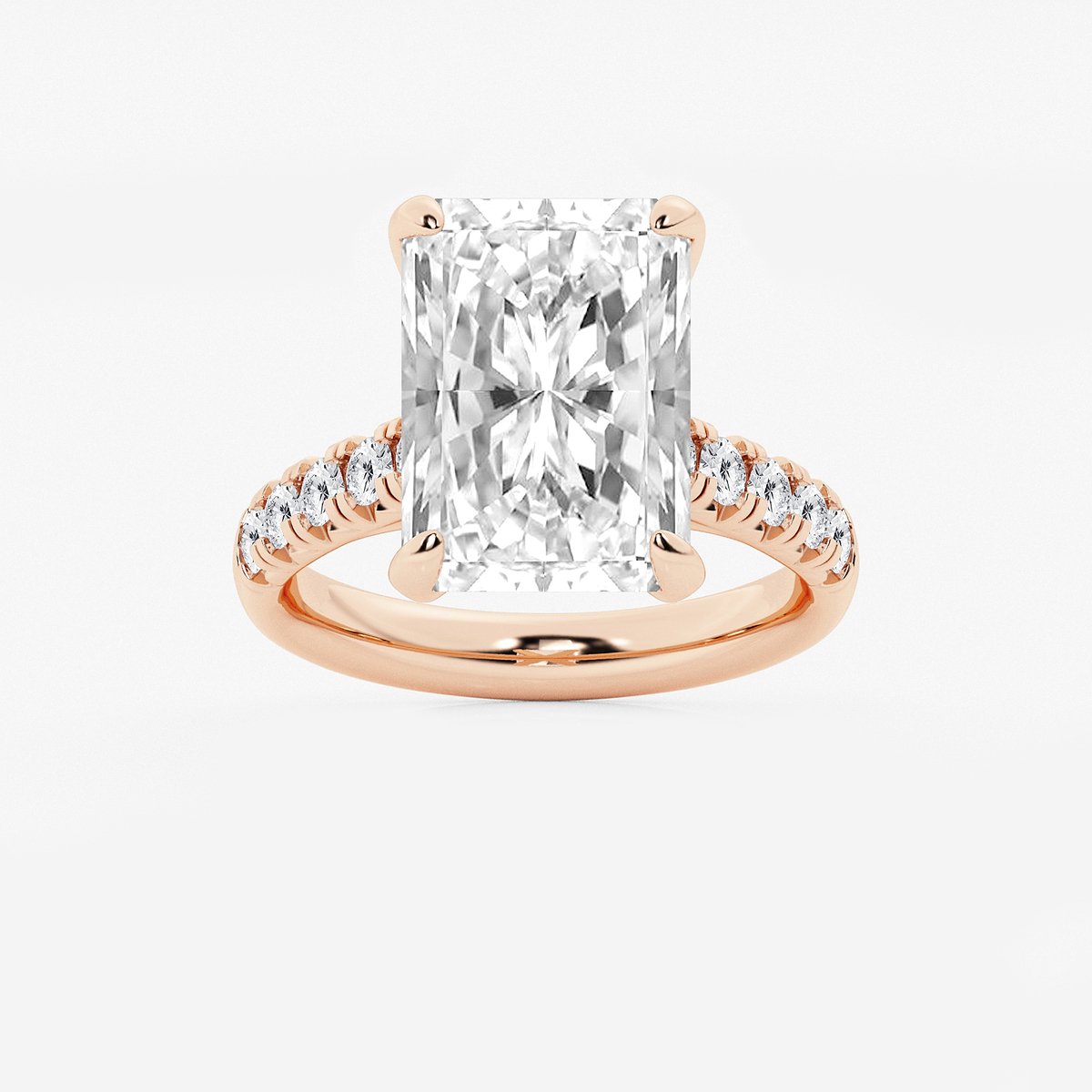 8 1/2 ctw Radiant Lab Grown Diamond French Pave Engagement Ring