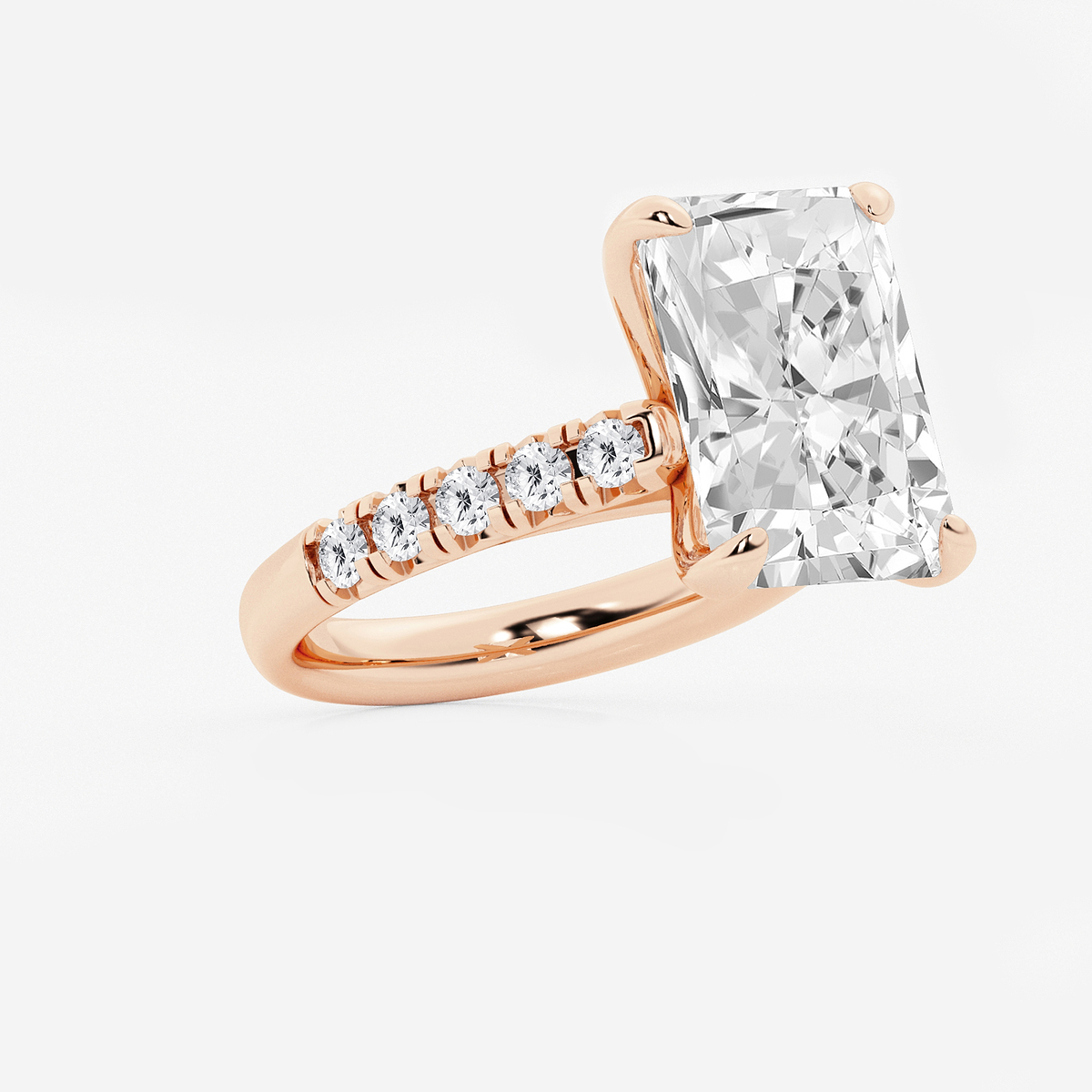 Additional Image 1 for  8 1/2 ctw Radiant Lab Grown Diamond French Pave Engagement Ring