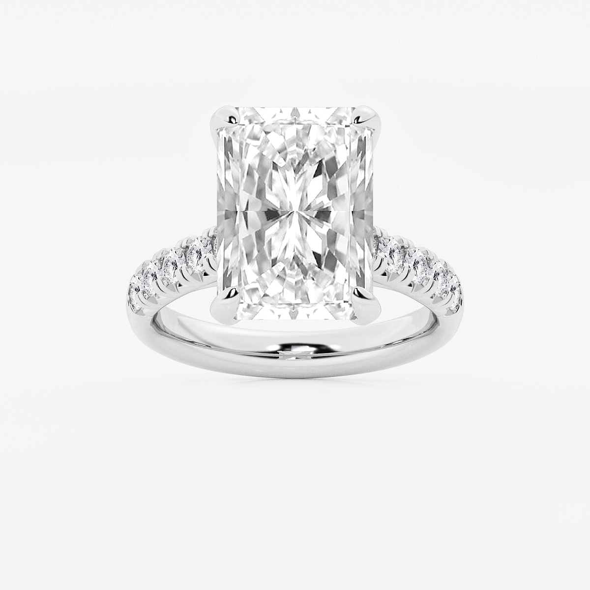 8 1/2 ctw Radiant Lab Grown Diamond French Pave Engagement Ring