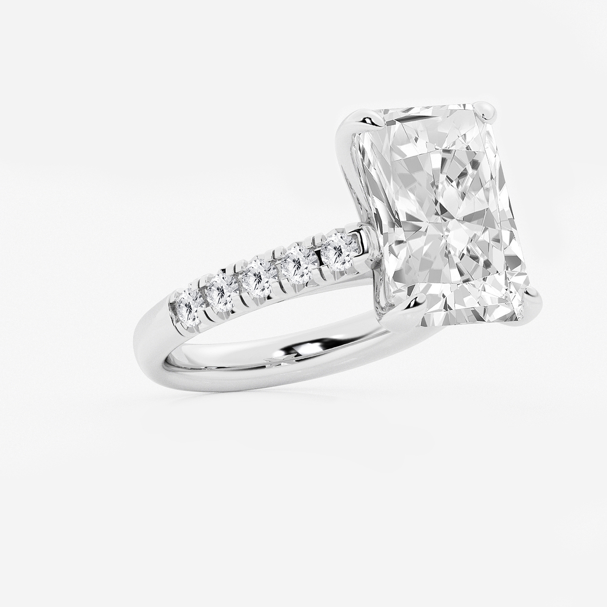 Additional Image 1 for  8 1/2 ctw Radiant Lab Grown Diamond French Pave Engagement Ring