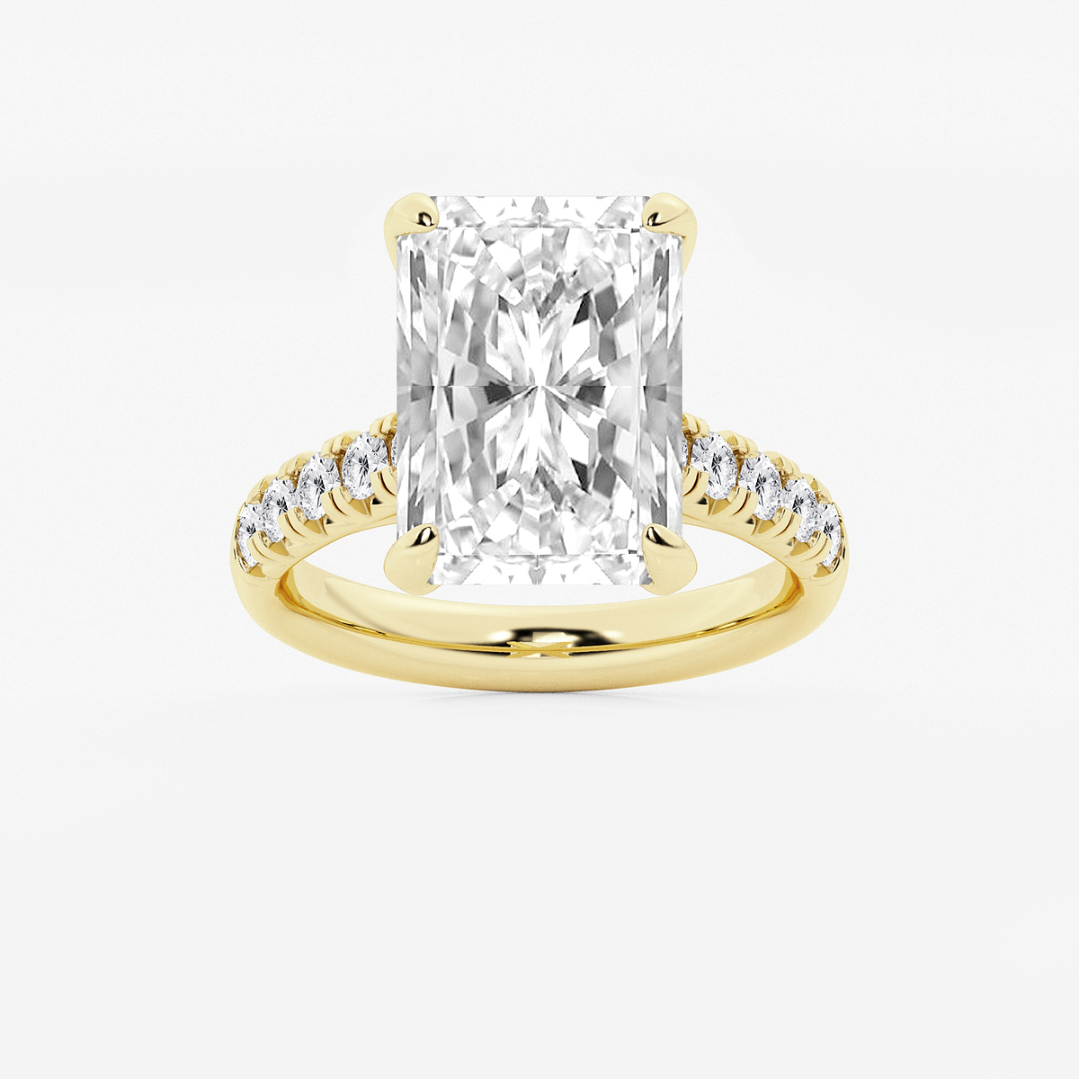 8 1/2 ctw Radiant Lab Grown Diamond French Pave Engagement Ring