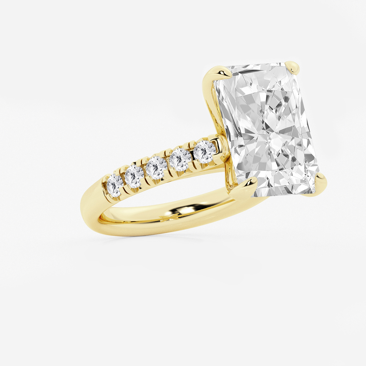 Additional Image 1 for  8 1/2 ctw Radiant Lab Grown Diamond French Pave Engagement Ring