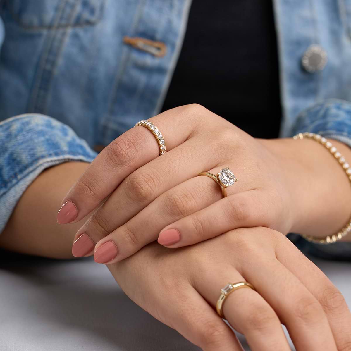 Additional Image 2 for  1 ctw Round Lab Grown Diamond Petite Solitaire Engagement Ring