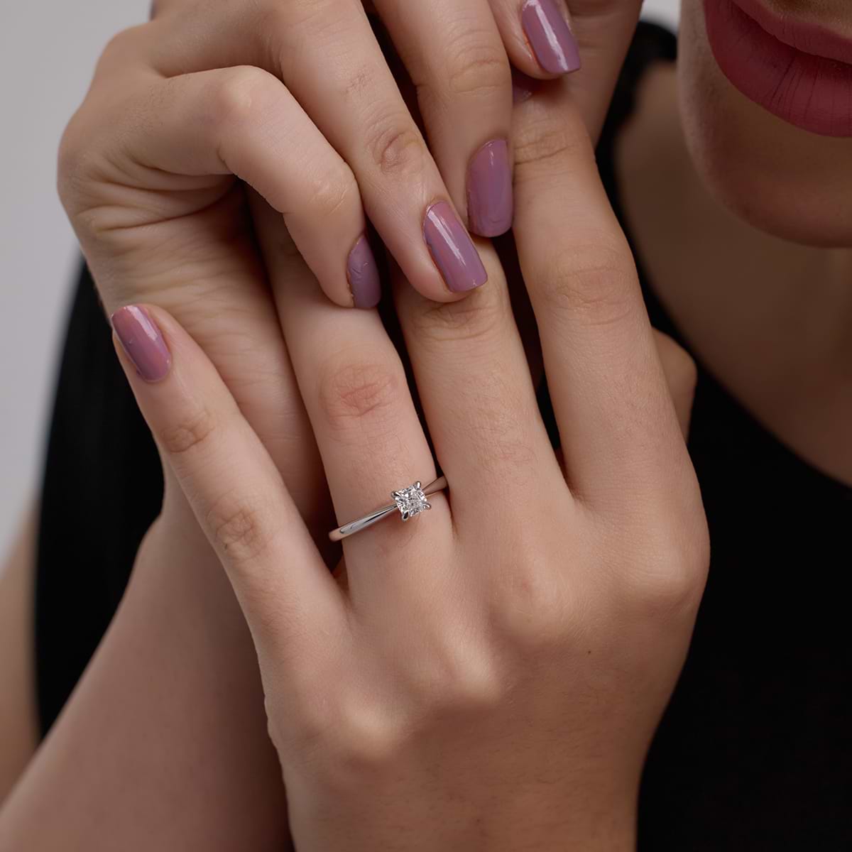 1/2 ctw Cushion Lab Grown Diamond Petite Solitaire Engagement Ring