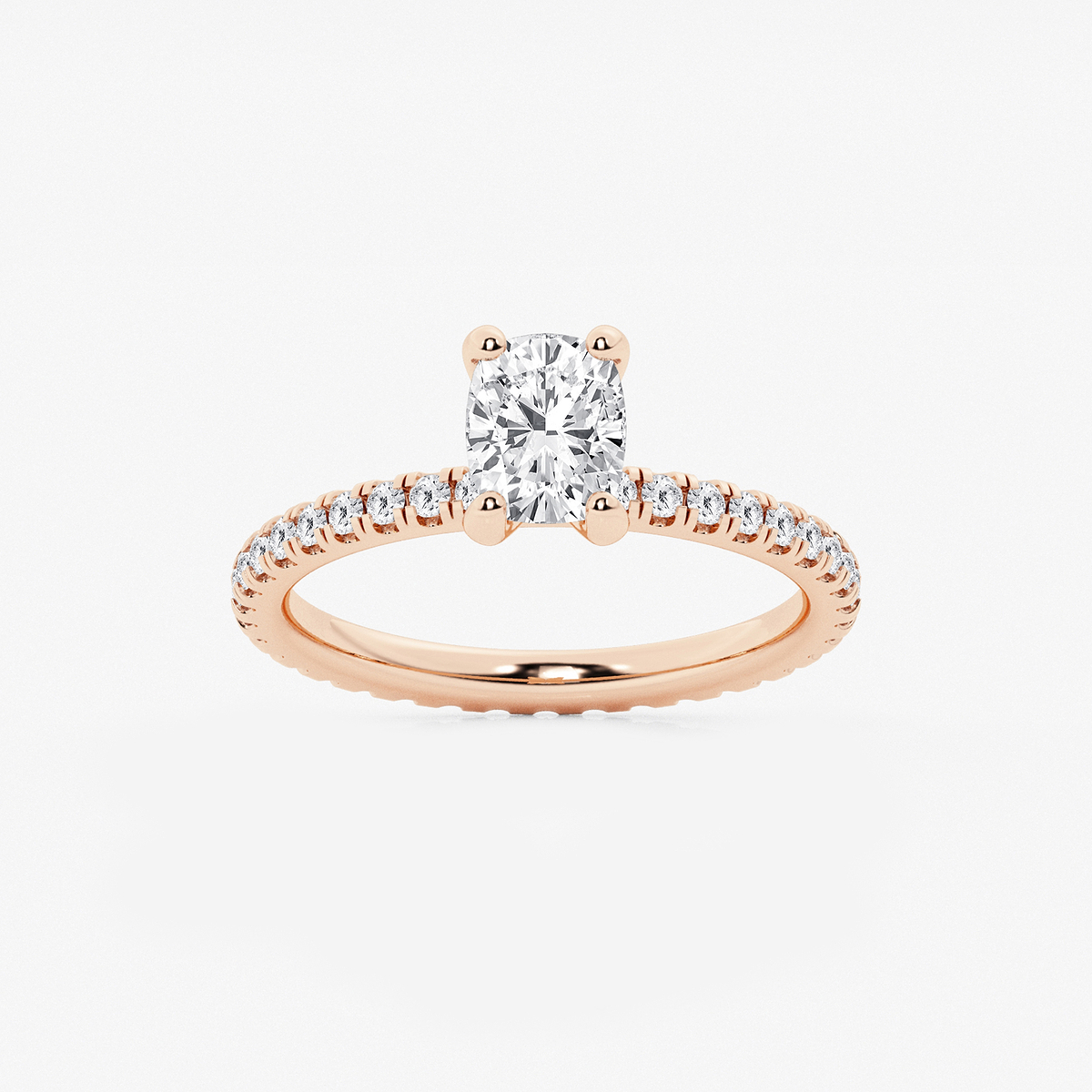 1 1/2 ctw Elongated Cushion Lab Grown Diamond Eternity Engagement Ring