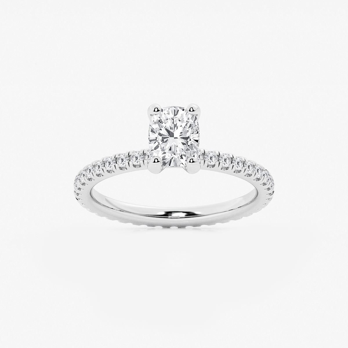 1 1/2 ctw Elongated Cushion Lab Grown Diamond Eternity Engagement Ring