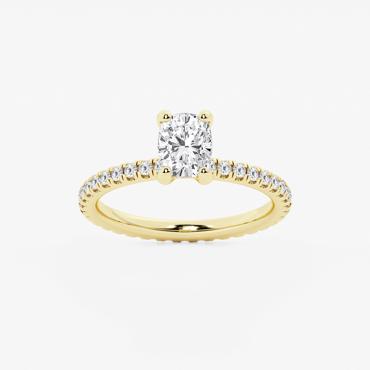 1 1/2 ctw Elongated Cushion Lab Grown Diamond Eternity Engagement Ring