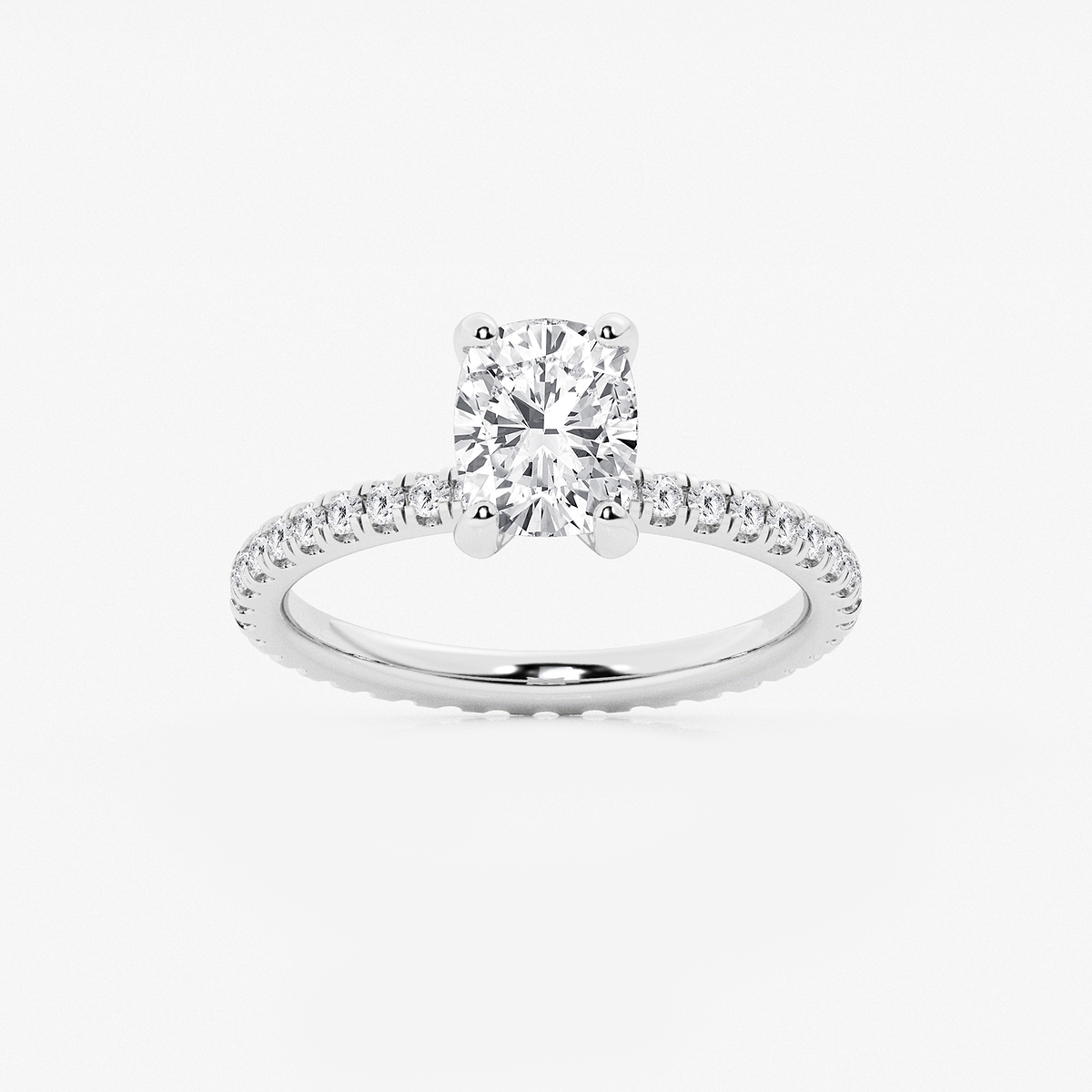 2 ctw Elongated Cushion Lab Grown Diamond Eternity Engagement Ring