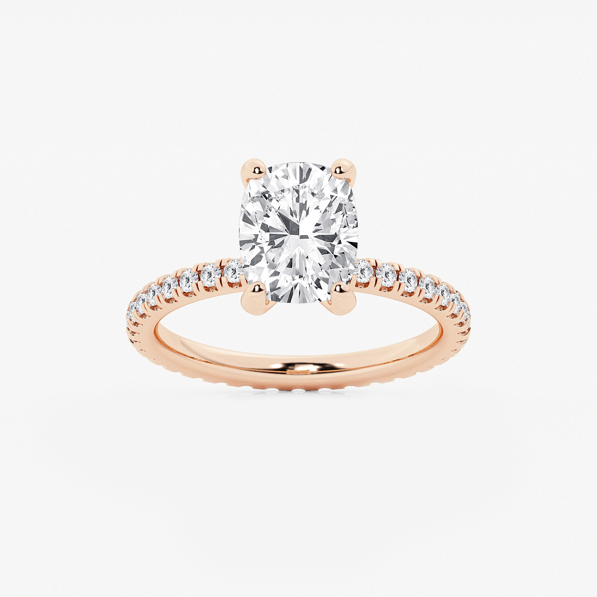 3 ctw Elongated Cushion Lab Grown Diamond Eternity Engagement Ring
