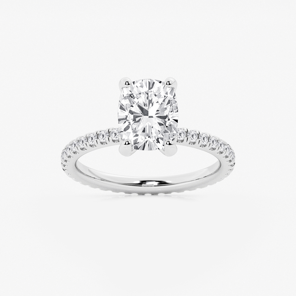 3 ctw Elongated Cushion Lab Grown Diamond Eternity Engagement Ring