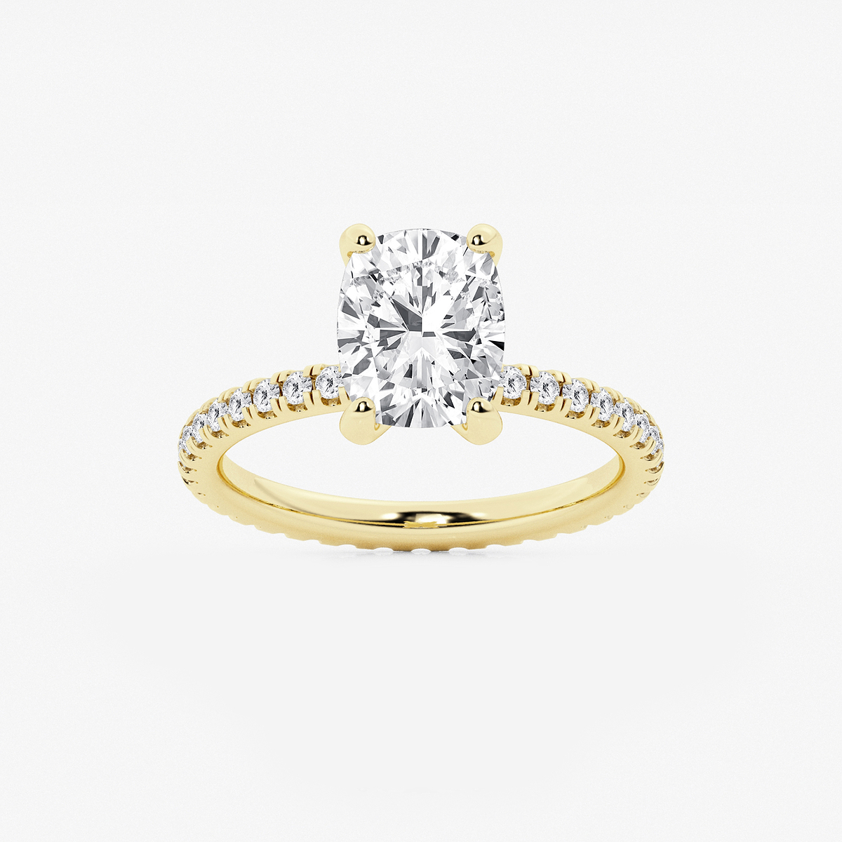 3 ctw Elongated Cushion Lab Grown Diamond Eternity Engagement Ring