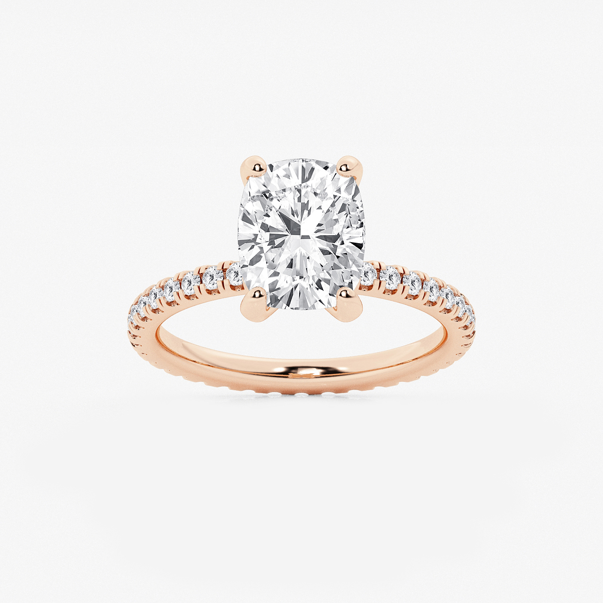 3 1/2 ctw Elongated Cushion Lab Grown Diamond Eternity Engagement Ring