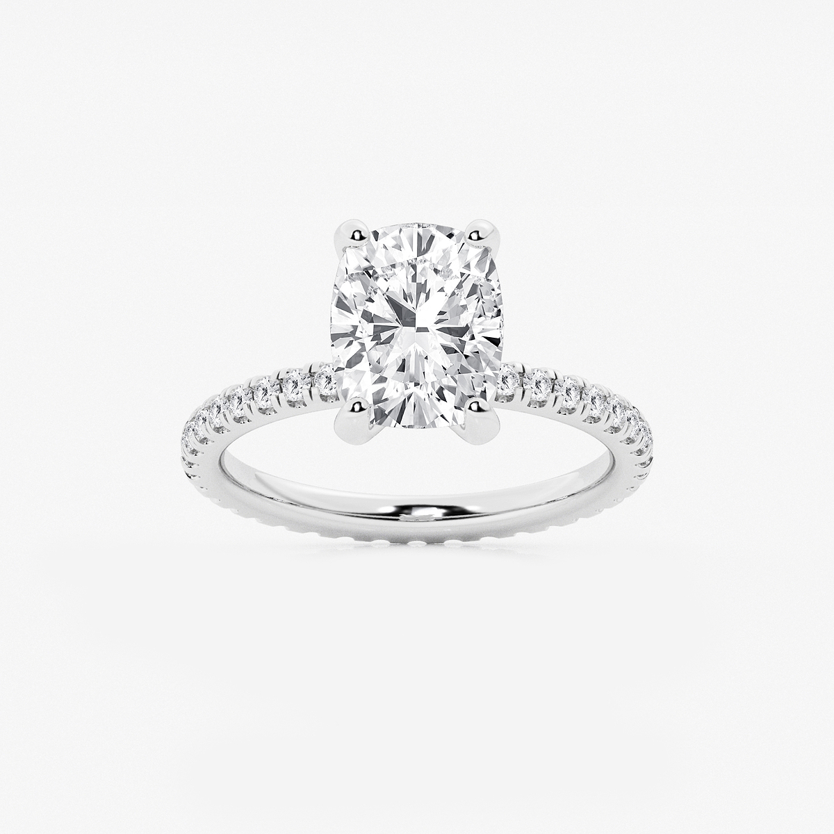 3 1/2 ctw Elongated Cushion Lab Grown Diamond Eternity Engagement Ring