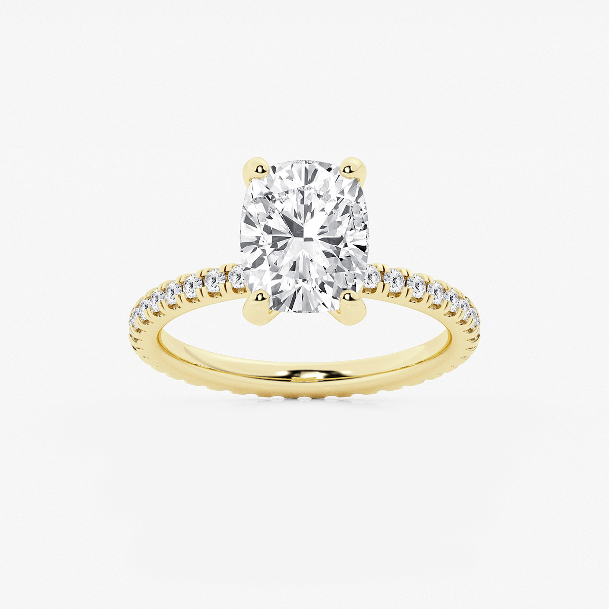 3 1/2 ctw Elongated Cushion Lab Grown Diamond Eternity Engagement Ring