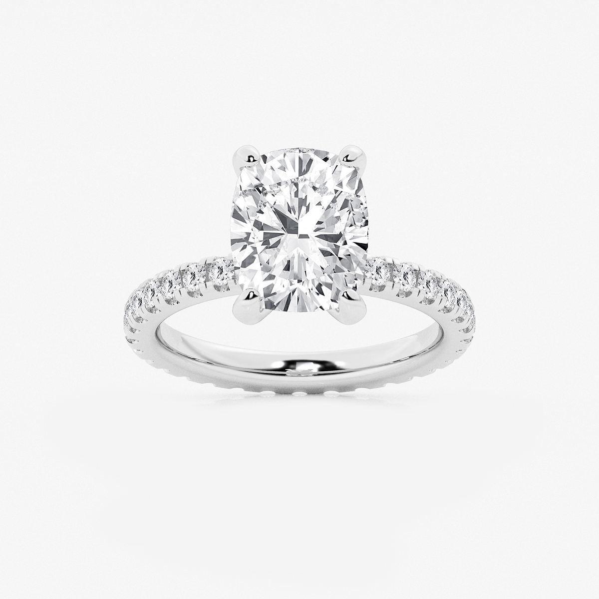 4 3/4 ctw Elongated Cushion Lab Grown Diamond Eternity Engagement Ring