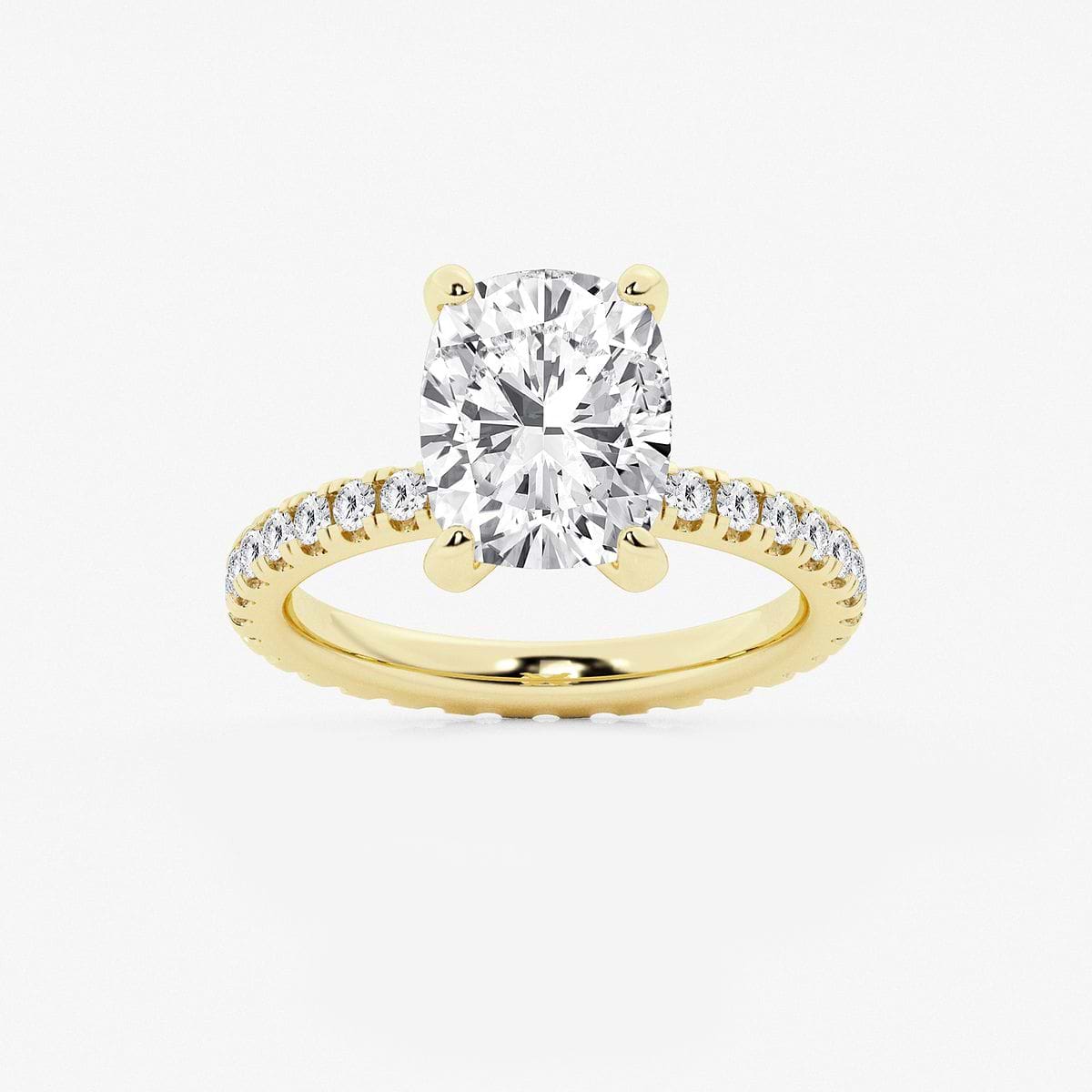4 3/4 ctw Elongated Cushion Lab Grown Diamond Eternity Engagement Ring