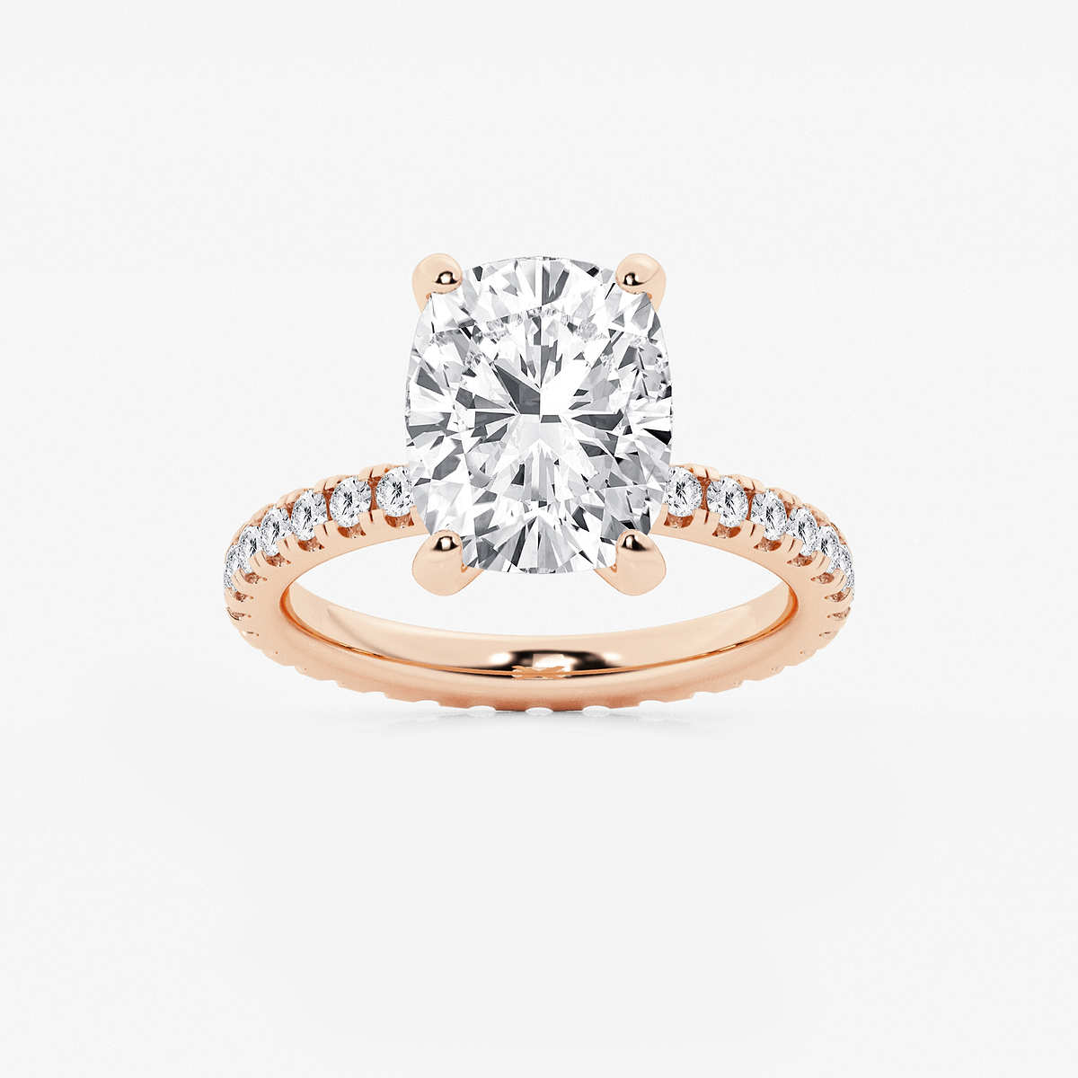 5 3/4 ctw Elongated Cushion Lab Grown Diamond Eternity Engagement Ring