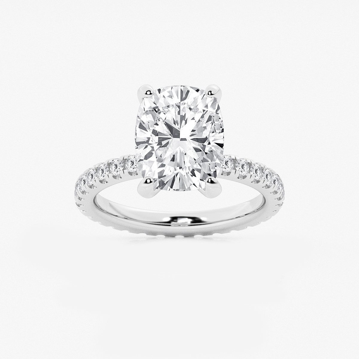 5 3/4 ctw Elongated Cushion Lab Grown Diamond Eternity Engagement Ring