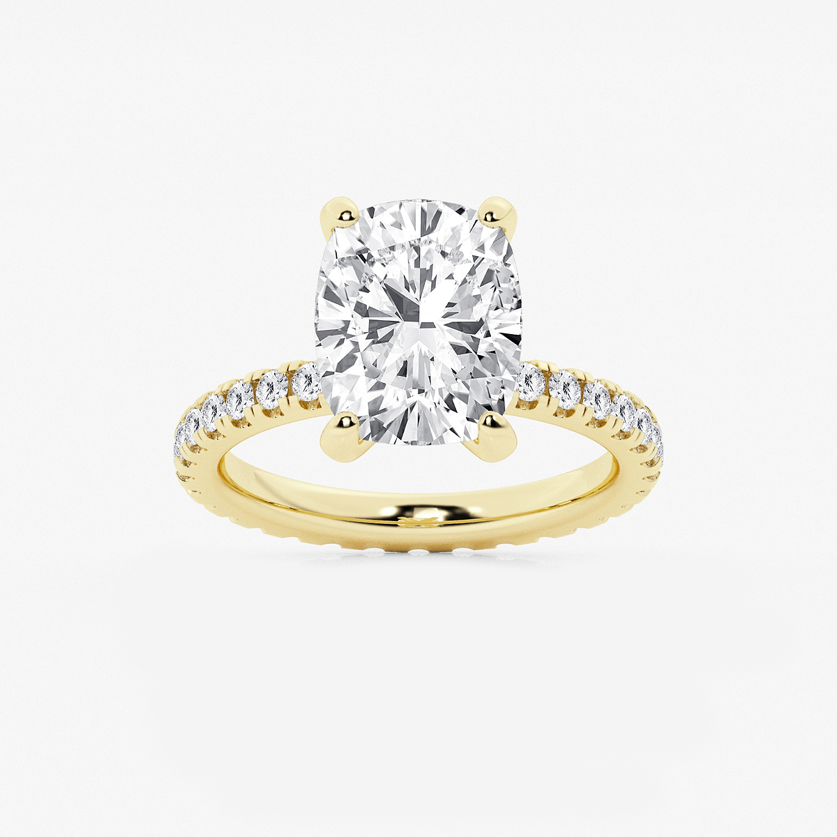 5 3/4 ctw Elongated Cushion Lab Grown Diamond Eternity Engagement Ring