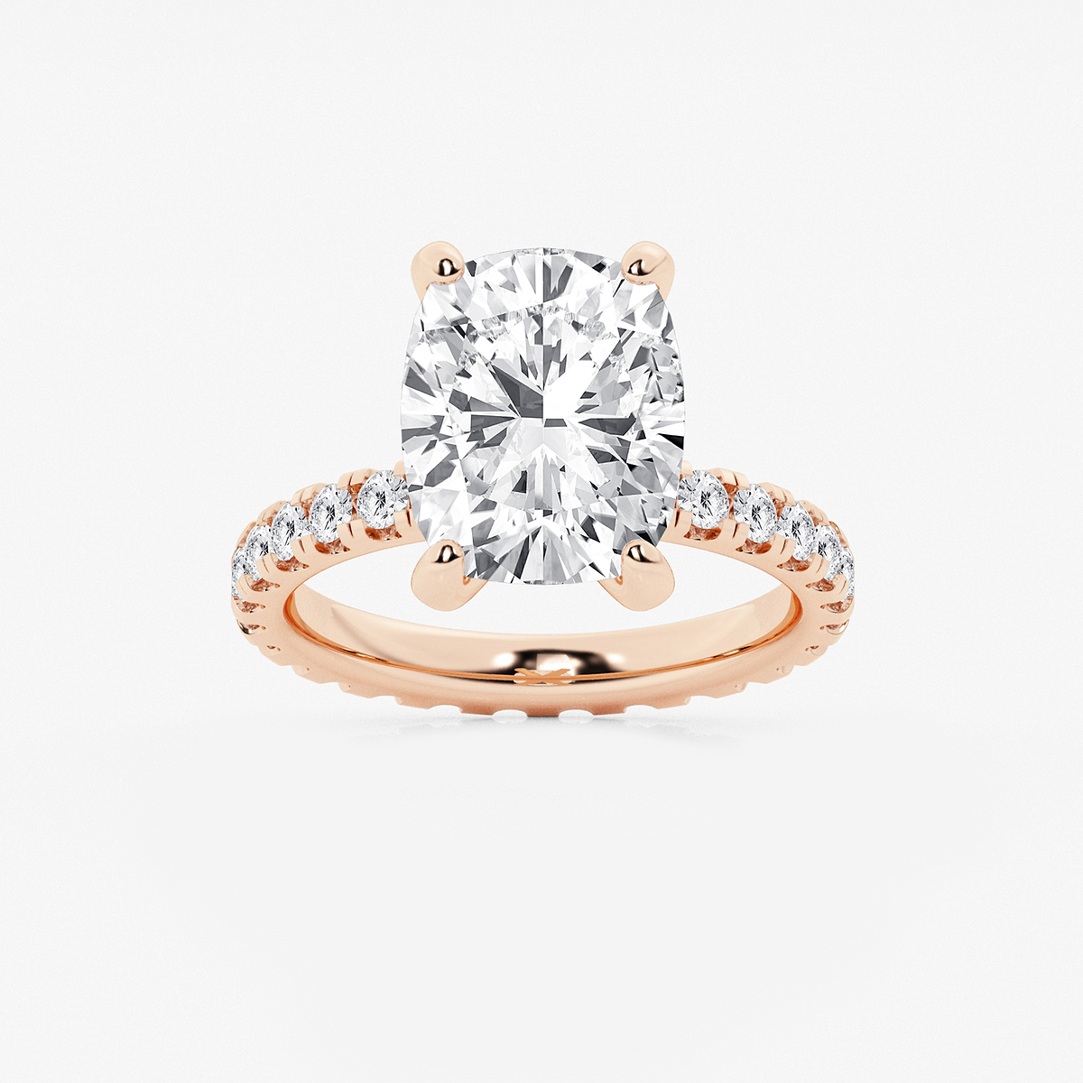 7 ctw Elongated Cushion Lab Grown Diamond Eternity Engagement Ring