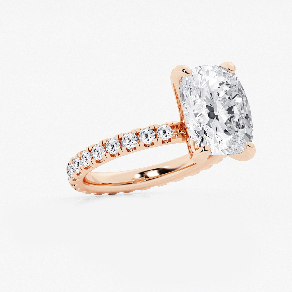 Additional Image 1 for  7 ctw Elongated Cushion Lab Grown Diamond Eternity Engagement Ring