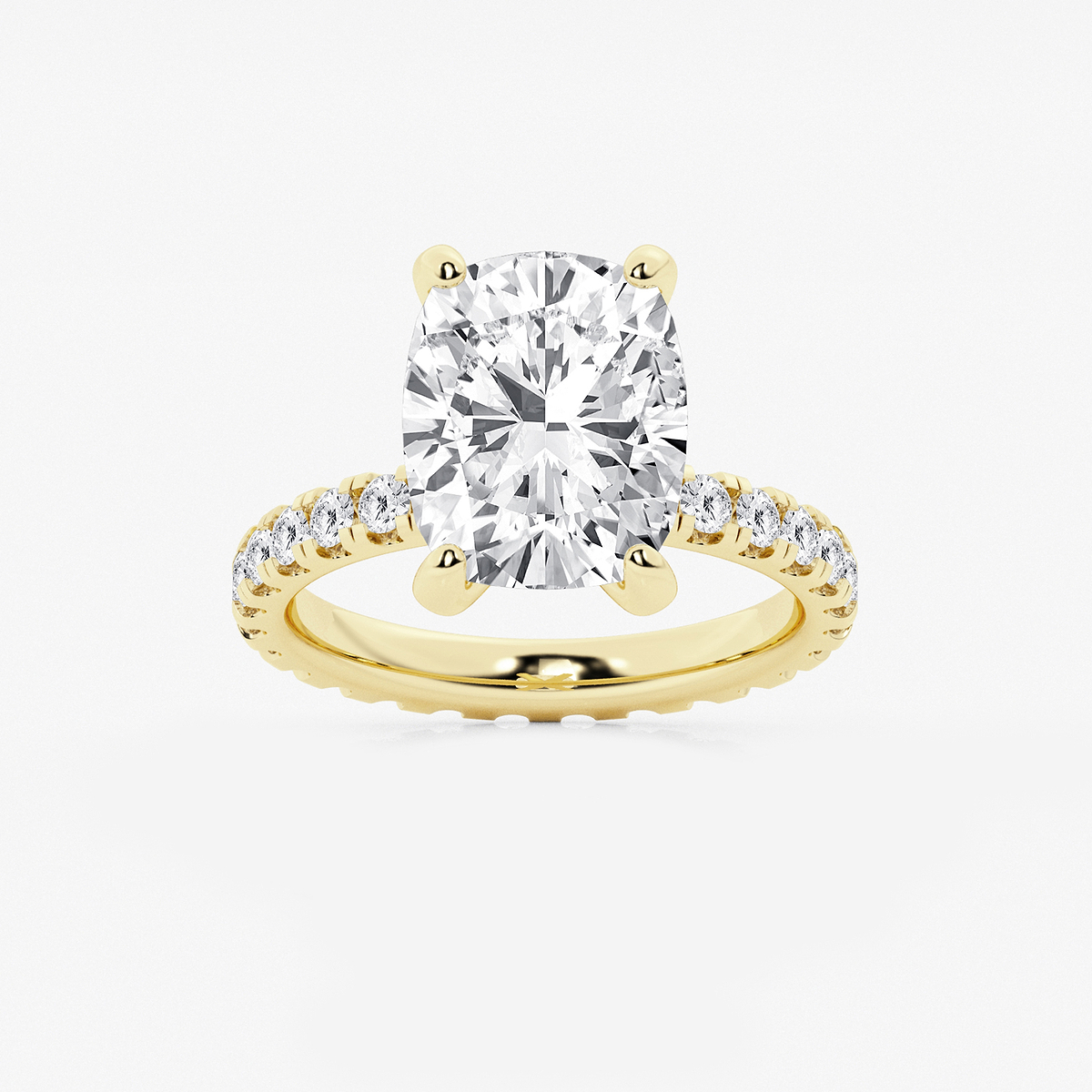 7 ctw Elongated Cushion Lab Grown Diamond Eternity Engagement Ring