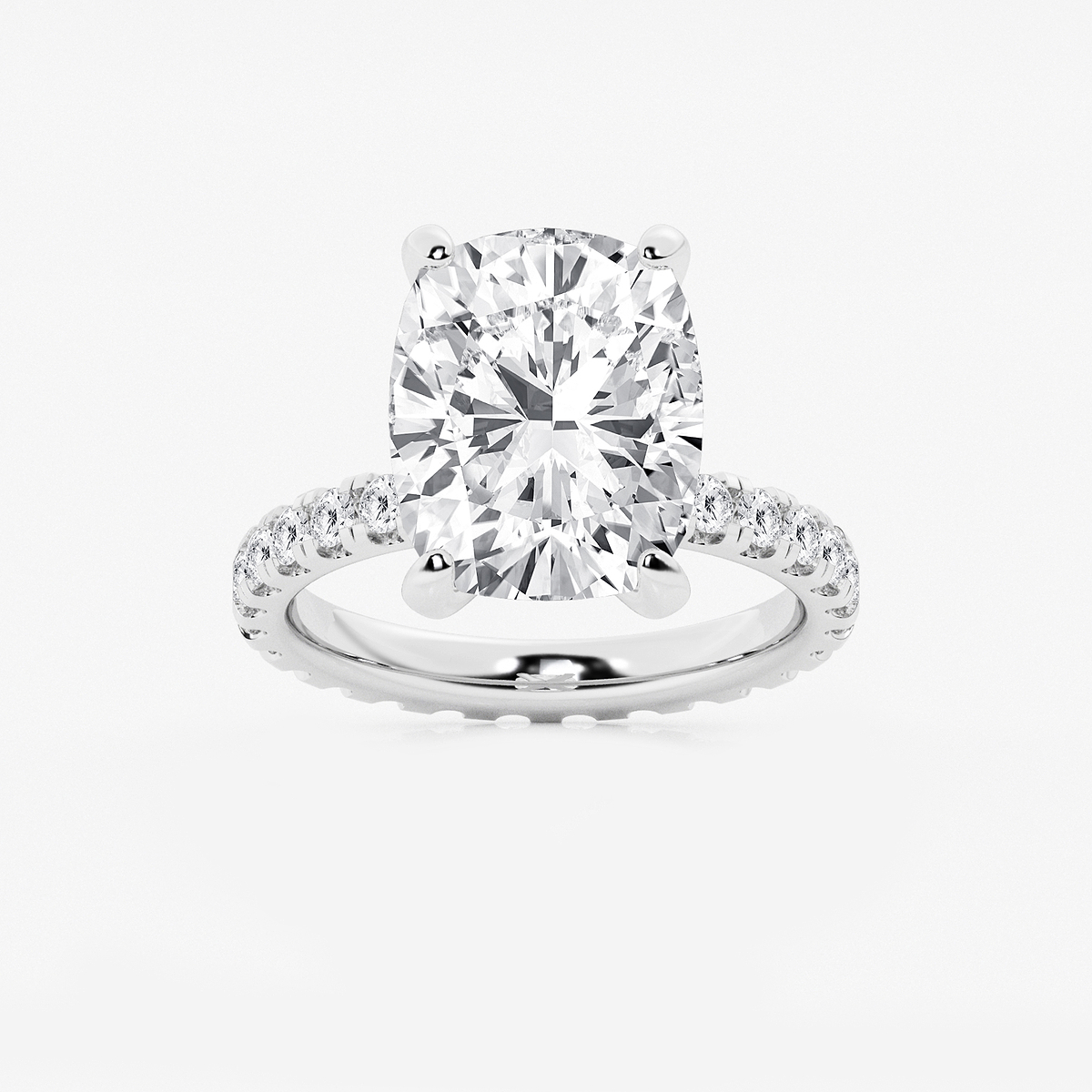 9 ctw Elongated Cushion Lab Grown Diamond Eternity Engagement Ring