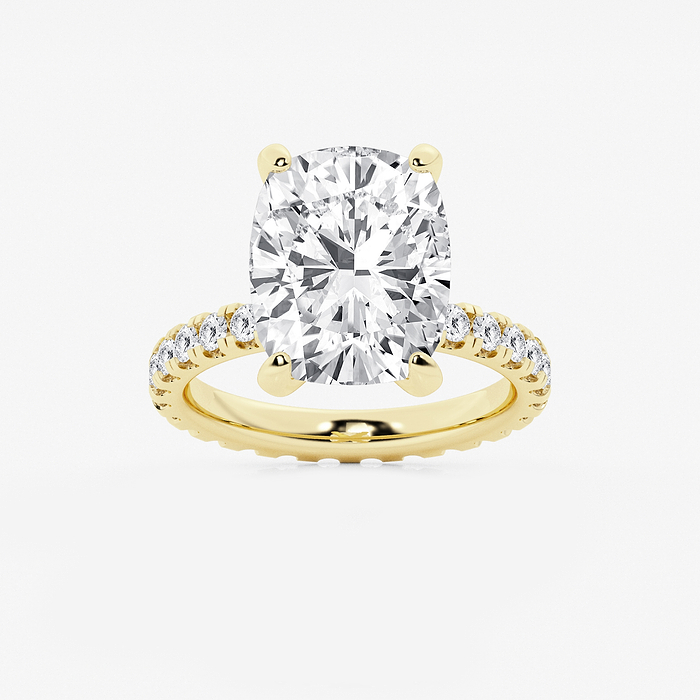 Grace - 9 ctw Elongated Cushion Lab Grown Diamond Eternity Engagement Ring