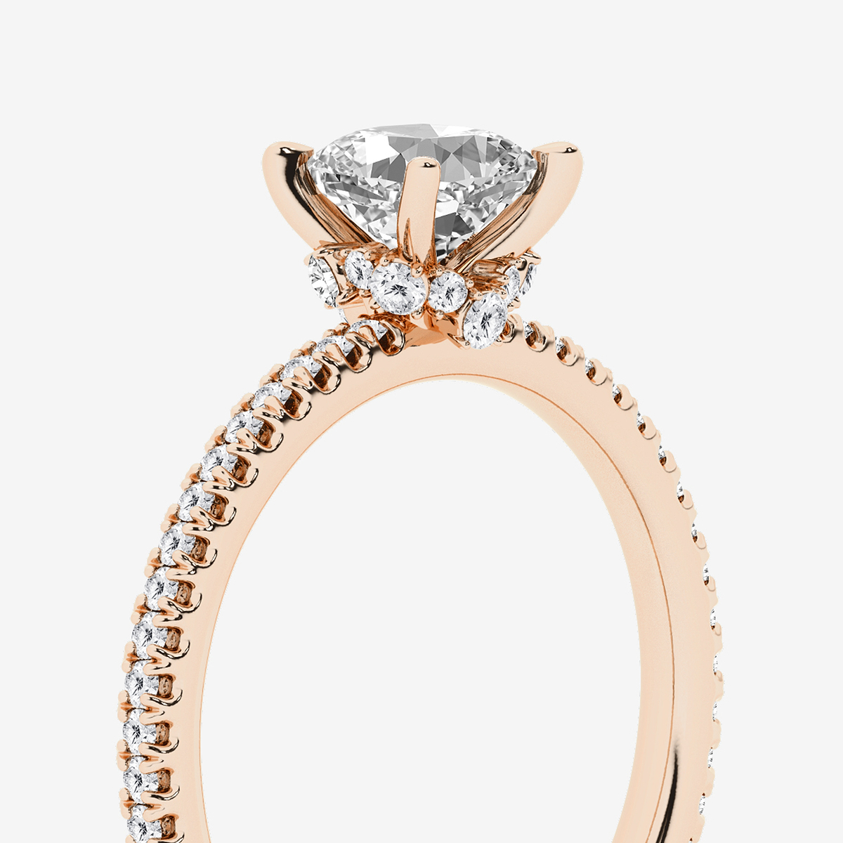 Additional Image 2 for  1 1/3 ctw Cushion Lab Grown Diamond Draping Hidden Halo Engagement Ring