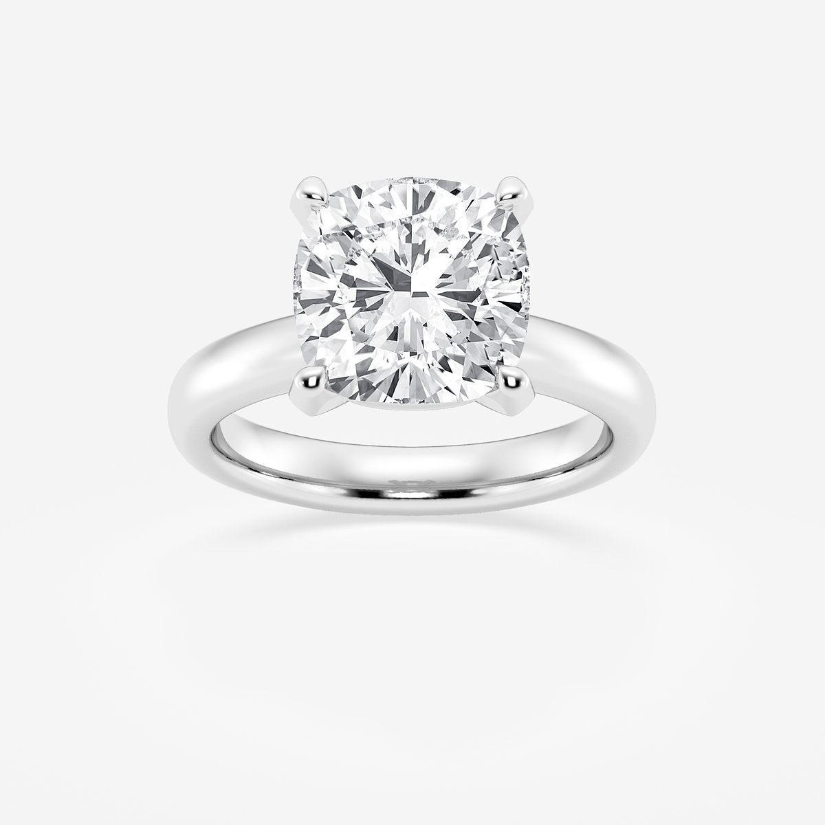 Elan ctw Cushion Lab Grown Diamond Classic Solitaire Engagement Ring 14K  White Gold, E, VS1