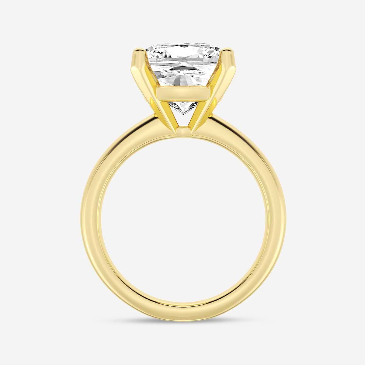 6 ctw Cushion Lab Grown Diamond Classic Solitaire Engagement Ring 14K Yellow Gold, D, VVS