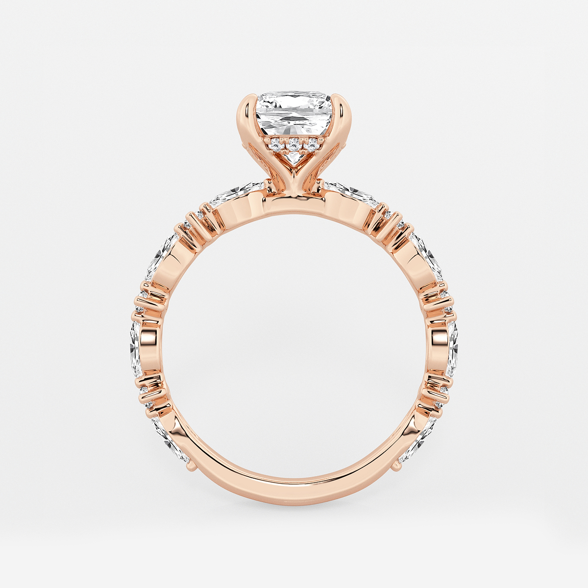 Additional Image 1 for  3 2/5 ctw Cushion Lab Grown Diamond Bridal Set